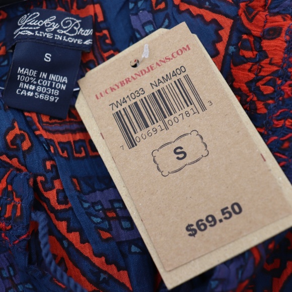 NWT Lucky Brand Short Sleeve Blouse Top - Picture 5 of 5